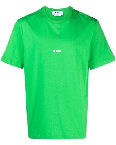MSGM T-shirt en coton à logo imprimé - Vert