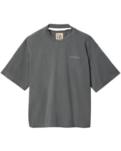 Camper Logo-embroidered Cotton T-shirt - Gray