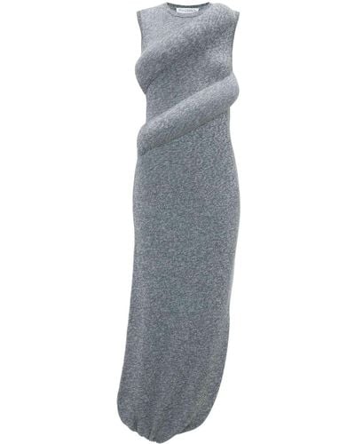 JW Anderson Padded Knitted Maxi Dress - Gray
