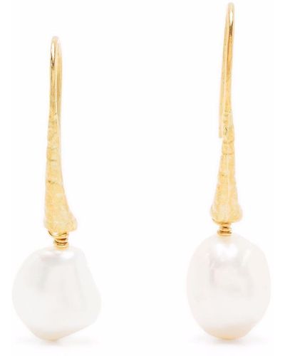 Forte Forte Oro Pearl Drop Earrings - Metallic