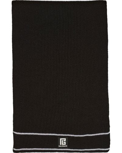 Balmain ロゴパッチ スカーフ - ブラック