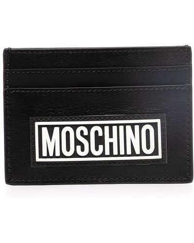 Moschino Porte-cartes à logo imprimé - Noir