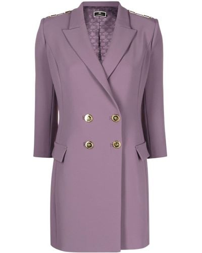 Elisabetta Franchi Double-breasted Blazer Dress - Purple
