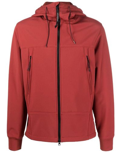 C.P. Company Zip-up Stretch-cotton Hooded Jacket - Red