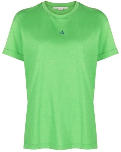 Stella McCartney Camiseta con bordado de estrella - Verde