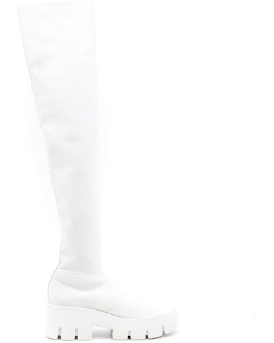 Gloria Coelho Neoprene Knee-high Boots - White