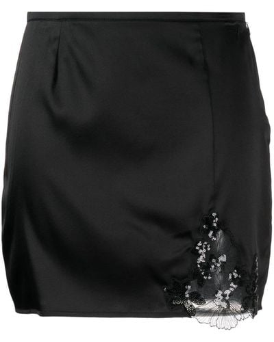 Fleur du Mal Lace-detail Sequin-detail Miniskirt - Black