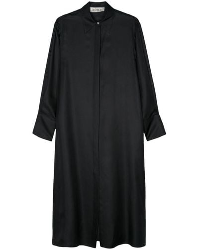 Rohe Cut-out Detail Silk Shirt Dress - Black