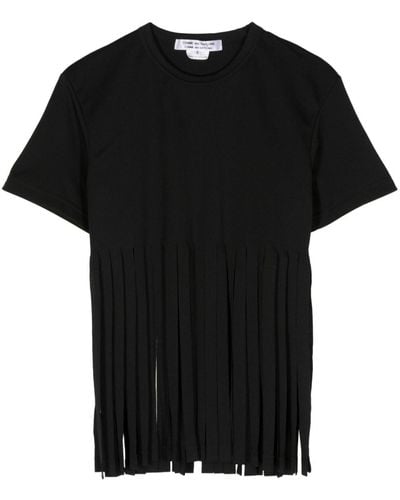 Comme des Garçons Fringe-detail Jersey T-shirt - Black