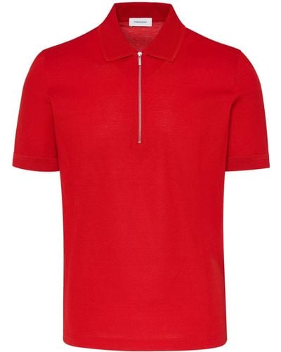 Ferragamo Logo-print Zip-up Polo Shirt - Red