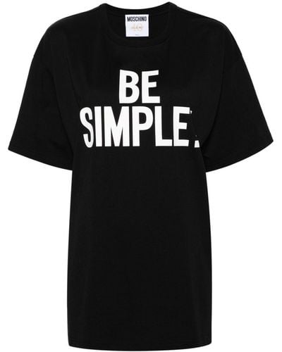 Moschino Camiseta con eslogan estampado - Negro