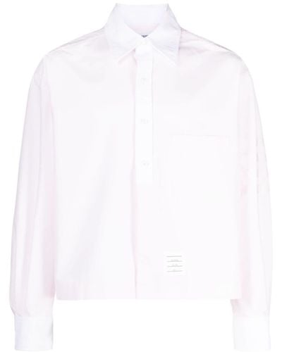 Thom Browne 4bar ストライプ ラガーシャツ - ホワイト