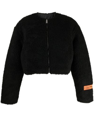 Heron Preston Fleece-texture Zip-up Jacket - Black