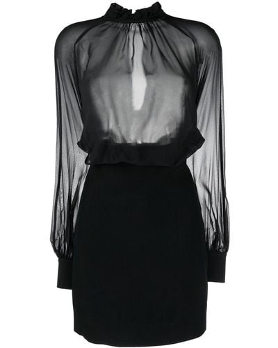 John Richmond Sheer-panel Mini Dress - Black