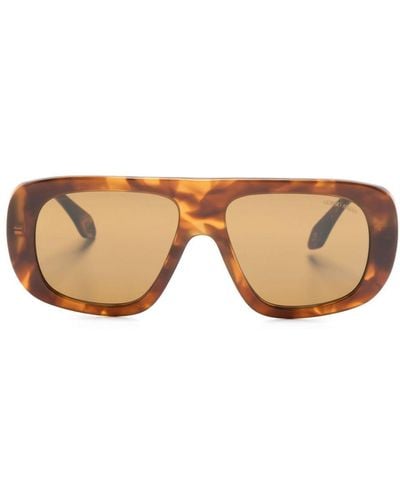 Giorgio Armani Logo-engraved Oversize-frame Sunglasses - Pink
