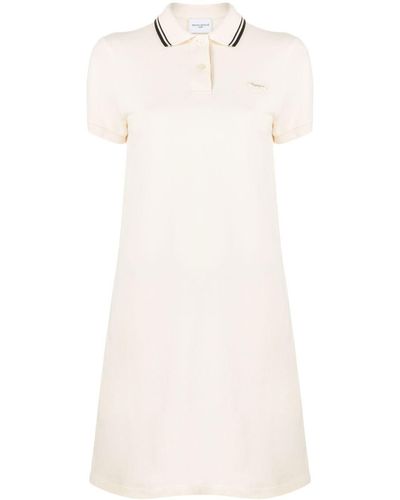 Maison Kitsuné Hemdkleid mit Besatzstreifen - Weiß