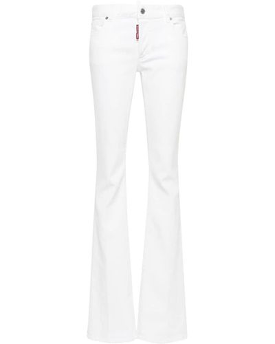 DSquared² Mid Waist Flared Jeans - Wit