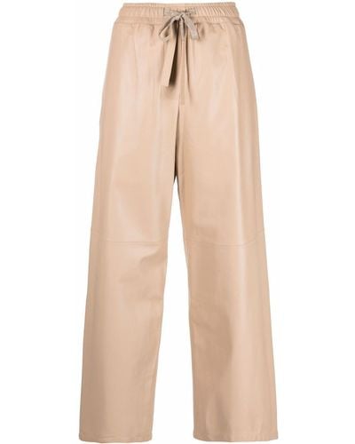 Lorena Antoniazzi Drawstring-waist Leather Trousers - Multicolour