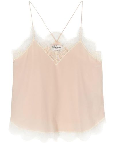 Zadig & Voltaire Floral-lace Silk Blouse - Natural