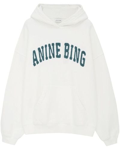 Anine Bing Hoodie Met Rits - Wit