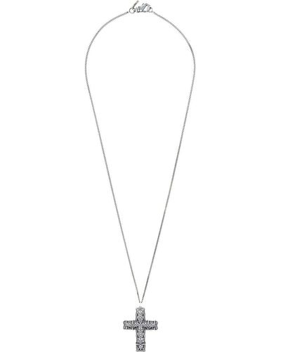 Emanuele Bicocchi Cutout cross long necklace - Metallizzato