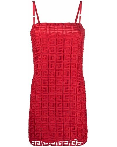 Givenchy 4g-motif Square-neck Dress - Red