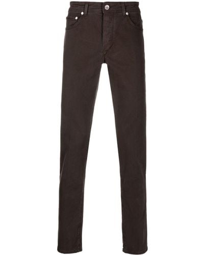 Barba Napoli Mid-rise Tapered-leg Jeans - Black