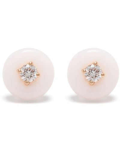 Fernando Jorge 18kt Rose Gold Orbit Pink Opal Diamond Earrings - Black