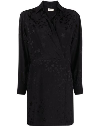 Zadig & Voltaire Star Silk-jacquard Minidress - Black