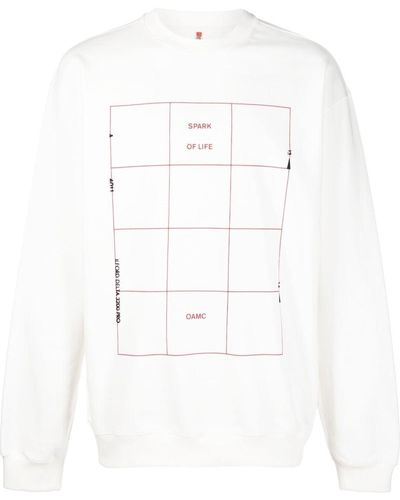 OAMC Graphic-print Cotton Sweatshirt - White