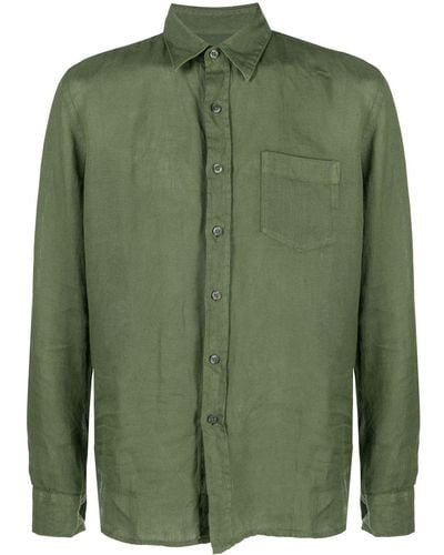 120% Lino Button-down Fastening Shirt - Green