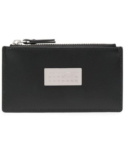 MM6 by Maison Martin Margiela Numbers-motif Leather Wallet - Black