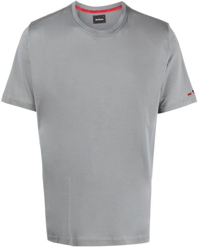 Kiton T-shirt en coton à col rond - Gris