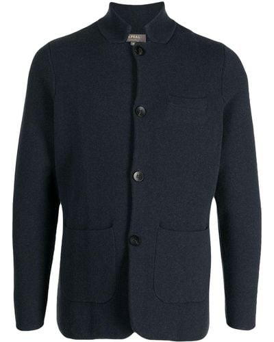 N.Peal Cashmere Milano Buttoned-up Cashmere Cardigan - Blue