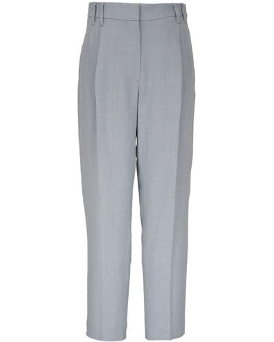 Brunello Cucinelli Monili Chain-embellished Tapered Pants - Grey