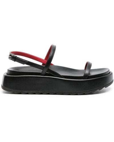 Plan C Chunky-sole Leather Sandals - Black