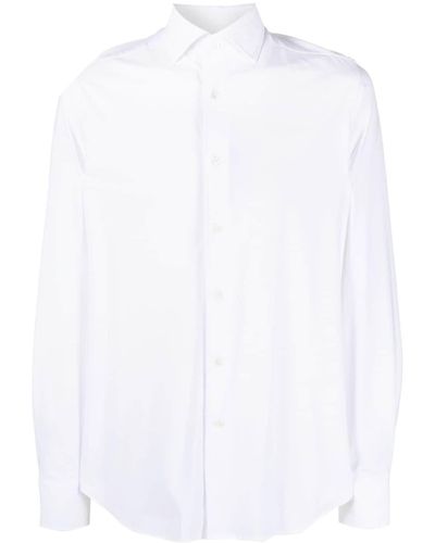 Corneliani Chemise boutonnée à col italien - Blanc
