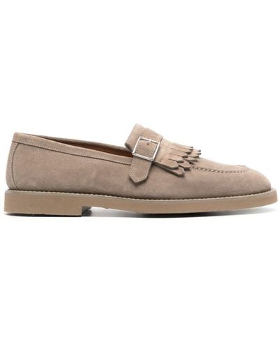 Doucal's Fringed Suede Loafers - Grey