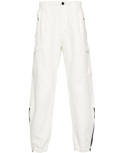 C.P. Company Tapered-leg Cotton Cargo Trousers - White