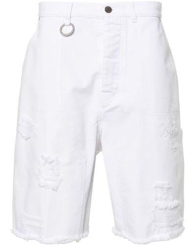 Etudes Studio Friche distressed denim shorts - Blanco
