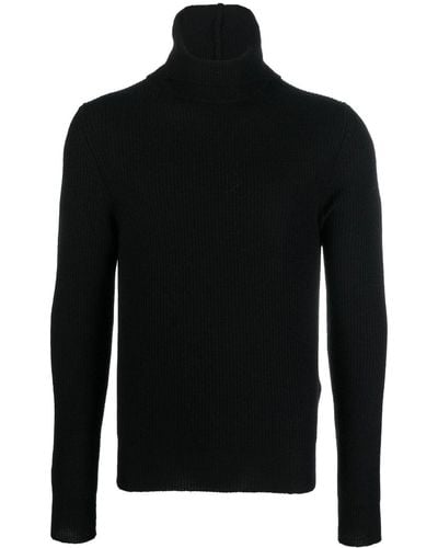 Ferragamo Roll-neck Ribbed-knit Sweater - Black