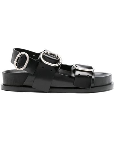 Jil Sander Double-buckle Leather Sandals - Black