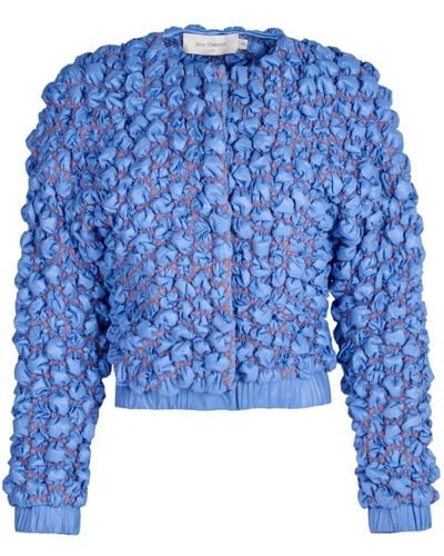 Silvia Tcherassi Gieti Textured Cropped Jacket - Blue