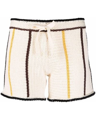 Jil Sander Striped Knitted Shorts - Natural