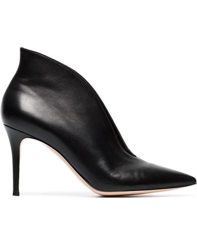 Gianvito Rossi Black Vania 85 Leather Ankle Boots