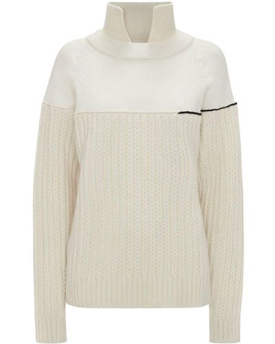 Victoria Beckham Collar-detail Wool Jumper - White