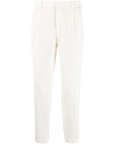 Incotex Pantalones de pana con pinzas - Blanco