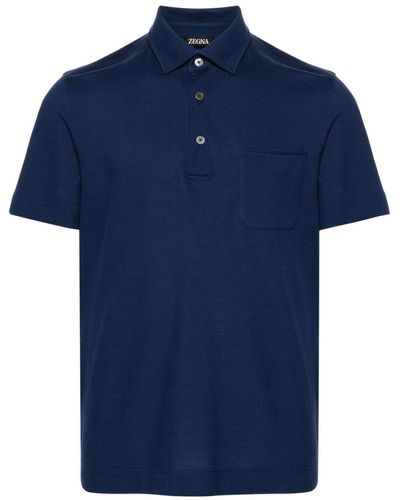 Zegna Katoenen Poloshirt - Blauw