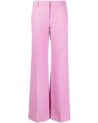 Etro Pantalon évasé à plis marqués - Rose