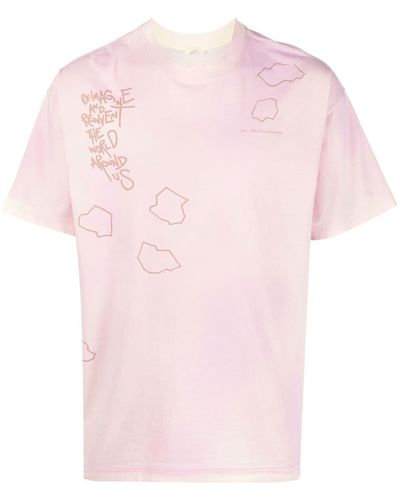 Objects IV Life Graphic-print Distressed-effect T-shirt - Pink